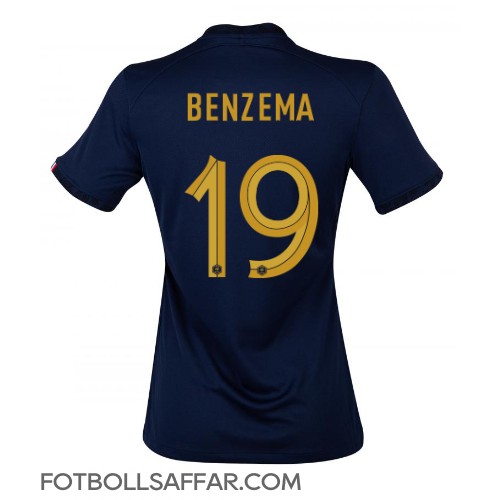 Frankrike Karim Benzema #19 Hemmatröja Dam VM 2022 Kortärmad